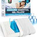 Medium Essential Gel Pillow 4.5" Memory Foam w/ Cooling Gel Zone for Heat Reduction, Compact Profile for All Sleep Positions & Travel, Washable Cover, Pressure Relief & Neck Alignment Italian-Made