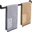 NearMoon Bath Towel Bar, Thicken Stainless Steel Shower Towel Rack Holder Wall Mounted for Bathroom, 26-lnch Overall Length-24-lnch Usable Hanging Space (1 Pack, Matte Black)