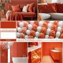 Bathroom Rugs and Mats Sets, 2 Piece Thick Absorbent Chenille Bath Mat Rug Set Non Slip, Soft Shaggy Bath Room Floor Mats for Bathroom, Machine Washable (Sunset Orange, 20" x 47" Plus 16" x 24")