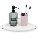 Segbeauty Fast Drying Corner Counter Shelf, 9.85in Instant Dry Corner Sink Organizer Diatomite Tray, Water Absorbent Tray for Bathroom Counter Decor, Side Countertop Organizer for Soap Dispenser