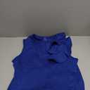VASAUGE Women's Elegant Formal Bodycon Ruffle Sleeveless Midi Cocktail Party Dress (Blue, L)