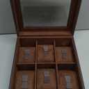 Watch Case & Watch Box for Men, Leather Display Watch Storage Case, Mens Watch Organizer with Jewelry Storage, Watch Gift Box & Watch Collection Box,Birthday Christmas Gifts for Men Women (6 slots, Brown)