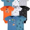 Gerber Baby Boys' 8-Pack Short Sleeve Onesies Bodysuits, 
6-9 Months
