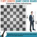 7.9*7.9ft Giant Chess Board, Chess Not Included, Plastic Giant Mat for Outdoor Yard Lawn Games, Compatible with 25 Inch 37 Inch 49 Inch Chess Sets and 10 Inch Checkers