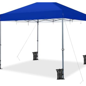 Yaheetech 12x12 Pop Up Canopy Easy Set-up Tent, Portable Outdoor Canopy Instant Tent, Commercial Gazebo with Wheeled Carry Bag Blue