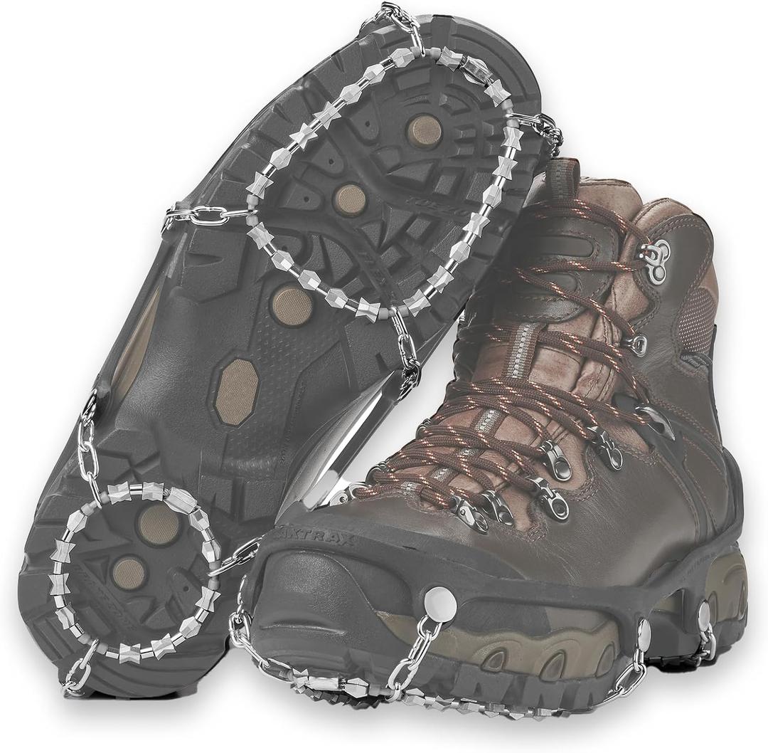 Yaktrax Diamond Grip - Full-Foot Traction on Ice, Snow, & Multi-Terrain Surfaces - Swiveling Diamond Bead Grip Points - Cold-Resistant Easy On/Off Elastic Upper Band, Large (Shoe Size: W 10.5+/M 9.5-12.5)