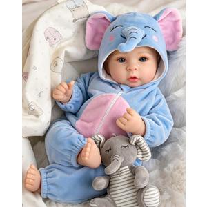 Aori Baby Doll Boy 17 inches, Real Life Baby Boy Dolls with Feeding Kit Included, Life Like Newborn Boy Baby Doll that Look Real, Ideal Gift for Kids, Birthday, Pretend Play