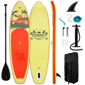 FunWater Inflatable Stand Up Paddle Board with Beginners SUP Accessories, Size: 11' x 33" x 6"