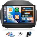 6G+128G Android Car Stereo for Hyundai IX35 2010-2015 with Wireless CarPlay Android Auto Mirror Link 10.1" IPS Touchscreen Car Radio with Bluetooth 36EQ DSP FM/RDS GPS/WiFi SWC 59UI AHD Backup Camera
