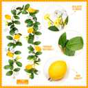 2 Pcs Artificial Lemon Flower Garland Vine, 14 Ft Fake Yellow Lemon Vines Silk Flowers Hanging Floral Garlands Decoration for Room Wall, Flower Themed Party, Wedding Supplies