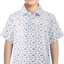 Golf Shirts for Boys Short Sleeve Moisture Wicking Dry Fit Performance Kids Youth Sport Funny Print Boy Polo Shirts (XL)
