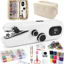Philorn Handheld Sewing Machine for Beginners,Quick Portable Sewing Machine for Beginners, Sewing Kit for Home Travel and Craft Projects (White)
