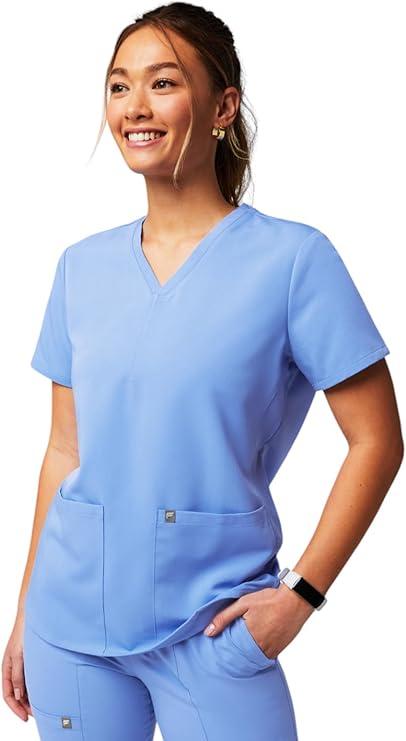 Fabletics Women's Method 2-Pocket Scrub Top - MotionTech, 4-Way Stretch, Wrinkle-Resist, Anti-Shrink