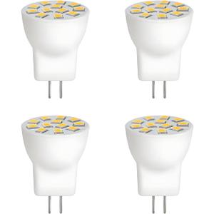 MR8 LED Bulbs 2W, 12V MR-8 GU4 Light Bulbs, Warm White 2700K-3000K for Outdoor Low Voltage Landscape Lighting and Tree Lights 2W Pack of 4