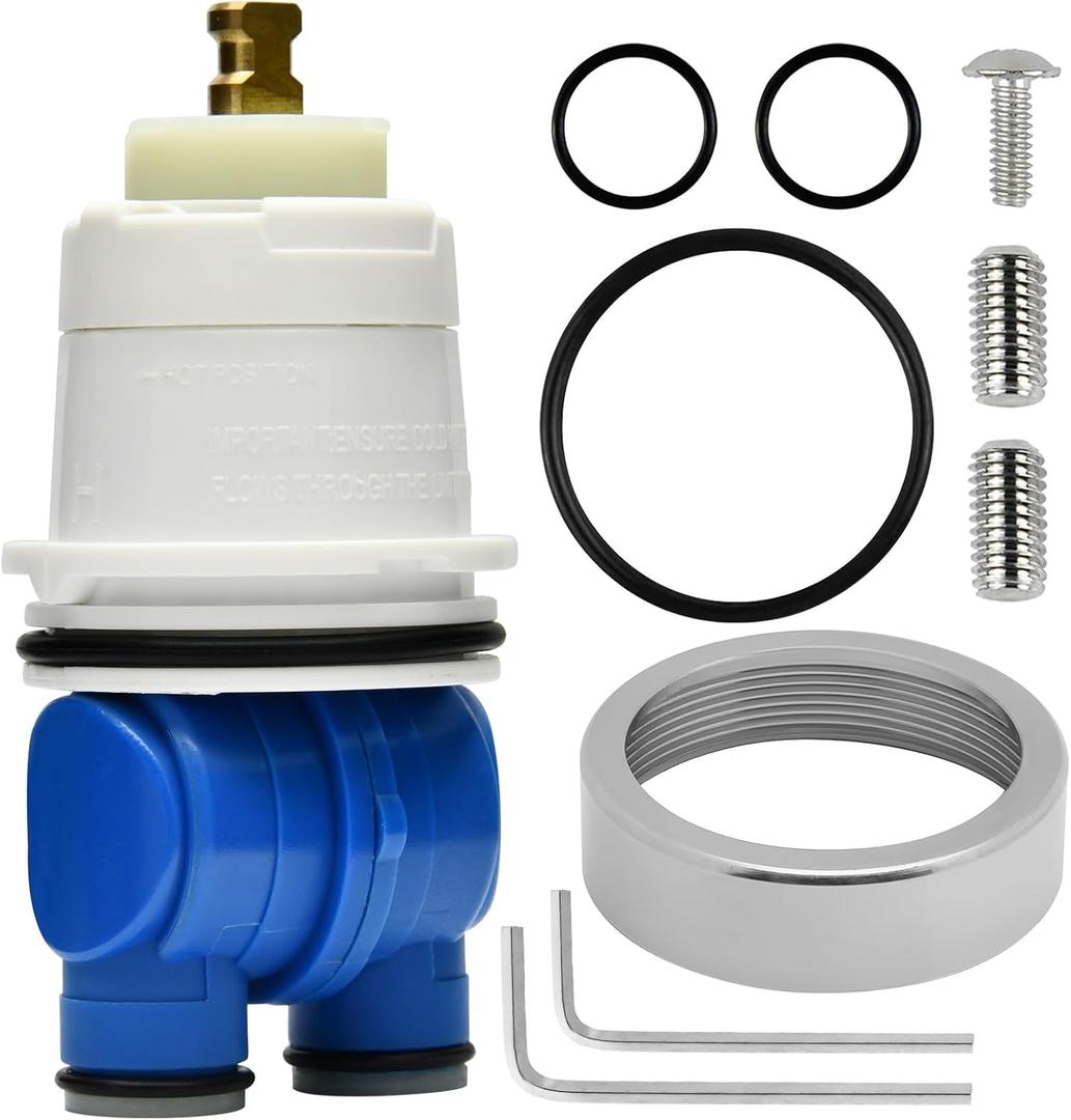 RP19804 Shower Cartridge Replacement for Delta 1300/1400 Series Single-Handle Tub and Shower Faucets and Monitor Valve (19932007), with RP22734 Bonnet Nut, Pressure-Balancing Valve Core