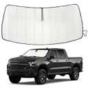 Windshield Sun Shade for Silverado/ Sierra 1500 2019-2026, Silverado/ Sierra 2500HD 3500HD 2020-2026, Accordion Folding Design Blocks Heat & UV Rays Maintain Cool Interior and Save Space