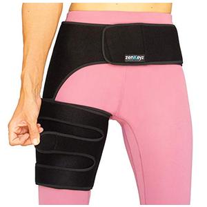 Zenkeyz Copper Compression Hip Brace, Groin Wrap for Pain Relief Thigh Compression Sleeve - Support for Hip Flexor Arthritis for Pulled Muscles-Sciatica Nerve Brace Injury for Men and Women, Right Leg