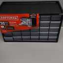 CRAFTSMAN Storage Organizer, 30 Small Drawer Modular Storage System, Easily Stackable, Plastic, Black, White (CMST40730)