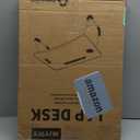 Adjustable Laptop Bed Table, Portable Laptop Tray with Storage Drawer/Cup Holder/USB Charge Port/USB Fan/USB Lamp for Working,Reading,Writing,Watching, White