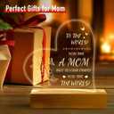 Mothers Day Gifts for Mom from Daughter Son Gifts for Mom Birthday Engraved Night Lights Acrylic USB Low Power Night Lamps Mom Thanksgiving Gifts for Mom Wife Women Night Light (Heart - Mom, You are the world)