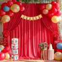 10x10ft Red Backdrop Curtain Panels for Parties - Wrinkle Free Polyester Photo Curtain Backdrop Wedding Back Drop Fabric Drapes for Party Decorations Background for Photography