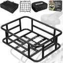 RAYMACE Rear Rack Bike Basket with Cargo Net and Liner Large Bicycle Basket Perfect Mount for Electric Bike, 18.2*13*6"