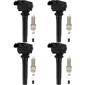 ECCPP 4 ignition coils with 4 iridium Spark Plugs,UF822,coils packs,for Toyota Yaris 2019,Yaris iA 2017-2018 & Scion iA 2016,1.5L 90118-WB460,UF-822 (Standard)