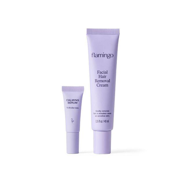 Flamingo Women's Facial Hair Removal Trea, 2 Pieces, tment Cream with Calming Serum - 40ml