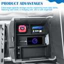 EDBETOS Full Center Console Organizer Compatible with 2023 2024 Ford F250 F350 F450 F550 Super Duty Insert Tray Accessories Armrest Box Secondary Storage Box, Original Tray Can be Placed on top