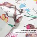 VOGOL Bird Pattern Farmhouse Valances, Light Filtering Privacy Curtains Valance for Dining Room, Faux Linen Flower Print Window Treatments for Office, 60W x 14L, 1 Panel