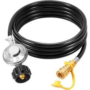 GasSaf 12ft Propane Regulator with Hose, Propane Hose for Indoor/Outdoor Heater -3/8 Quick Connect Disconnect