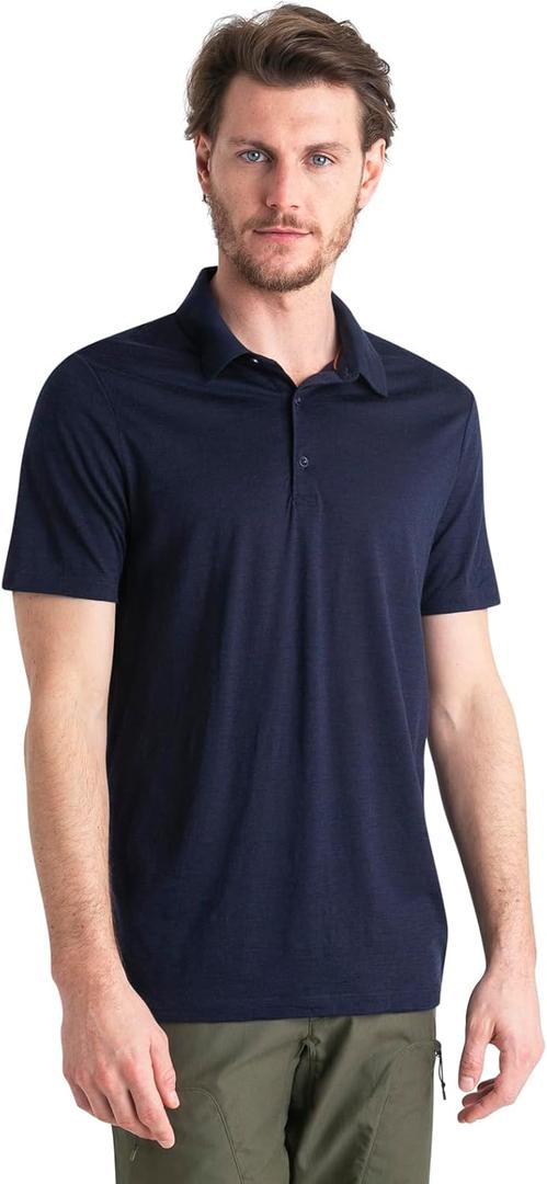 Icebreaker Merino Men's Merino 150 Tech Lite Ss Polo (Large, Midnight Navy)