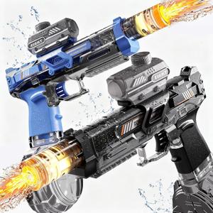 2 Pack Water Gun for Kids Boys, Squirt Water Gun for Kids with LED Light & 25 FT Shooting Range, Large Capacity No Leak Water Guns, Summer Swimming Pool Beach Outdoor Water Fighting Parties Toys