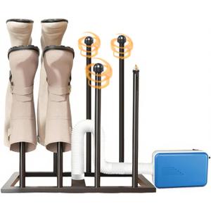 Boot Rack with Drying & Deodorizer, Heavy Duty Anti Rollover and Storage Functions, Suitable for Various Boots, Shoes, Gloves, Helmets, With Multifunctional Portable Dryer with Timer 600w
