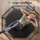 BCAN BT3 51" Octagonal Rebounder Trampoline for Adults, 450LBS Max Load Fitness Trampoline with Large Jumping Area, Silent Bungee Mini Trampoline with T-Adjustable Handle for Home Gym