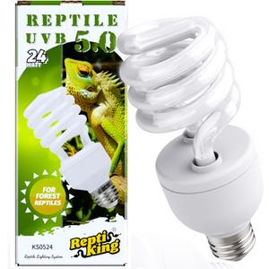 UVB Reptile Light, UVB5.0 24W, UVA UVB Reptile Light Bulb Lamp for Turtle Snake Lizard Leopard Gecko,Crested Gecko, UVB Bulbs for Tropical Reptiles