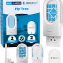 Dropsky Indoor Flying Insect Trap - Plug-in Bug Light Trap for Fruit Flies, Gnats and Houseflies - Odorless and Mess Free (2 Traps + 2 Glue Cards)