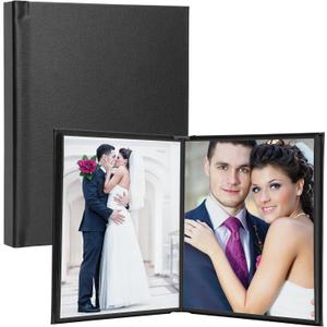 Neil Enterprises Inc. 8" x 10" Black Leather Self-Stick Photo Album - Holds 20 Photos
