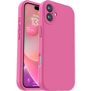 Vooii Compatible with iPhone 16 Plus Case, Liquid Silicone Upgrade [Camera Protection] [Soft Anti-Scratch Microfiber Lining] Shockproof Phone Case for iPhone 16 Plus 6.7 inch - Pitaya