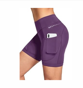baleaf 4D Padded Bike Shorts Women Cycling Underwear Gel Padding Pockets Purple, Size L
