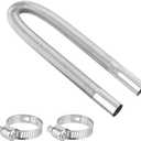 23.62in/60cm Flexible Diesel Heater Muffler Silencer Exhaust Pipe, Fuel Tank Vent Hose with 2 Buckles Practical Stainless Steel GasTubing Extension Kit Parts Accessories for Air Parking Generator