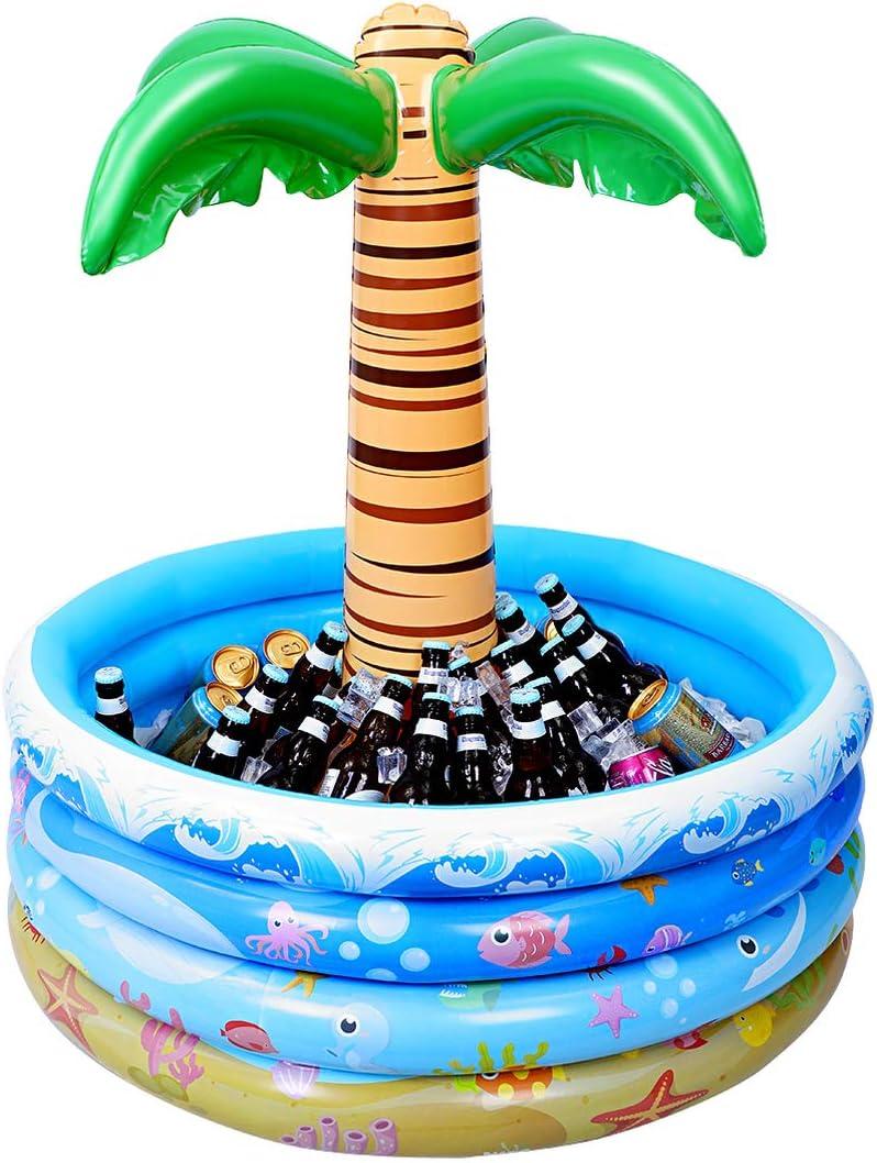 Toyvian Inflatable Palm Tree Cooler, Floating Water Pool Cooler for Summer Pool Party, Beach Party and Hawaiian Party