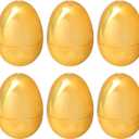 Inheming 6 PCS Gold Eggs, Empty Plastic Easter Eggs, Fillable Eggs for Candy, Chocolate, Money and Stuff, Easter Egg Hunts