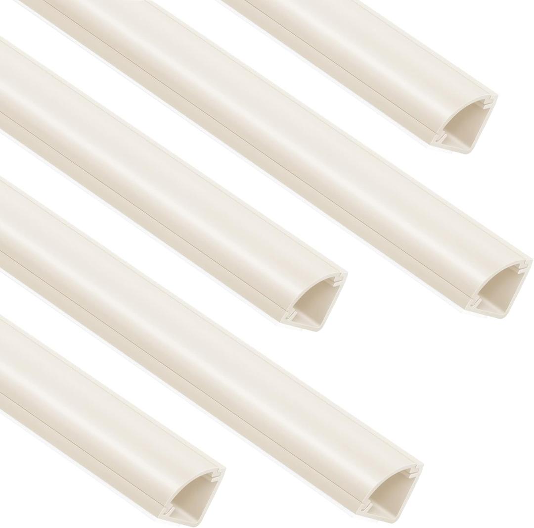 85in Corner Cable Concealer, One-Cord Corner Duct, Paintable Corner Cord Cover, Cable Management Channel for Wall Corner, Floor Baseboard, Ceiling - 5 X L 17in, Beige