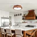 22” Farmhouse Ceiling Fan with Lights, Flush Mount Ceiling Fan, D22"