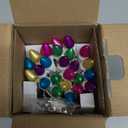 Easter Lights - LED Multi-Color Glass C3 String Lights, 50 LED 13.5 FT, 120V, Connectable Indoor Outdoor Plug-in With White Wire for Party Patio Home Decorations