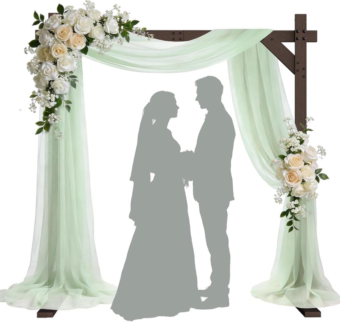 AXHJ 7.48FT Wooden Wedding Arches, Square Wood Arch for Ceremony, Wedding Arbor Backdrop Stand for Proposal Wedding Party Scene Birthday Party Garden Outdoor Indoor Rustic Decorations