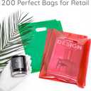 Choice Marts 200 Red & Green Merchandise Bags1.5Mil Thick 100 Red and 100 Green 9"x12" Glossy Suitable for Retail And Boutique With Handles