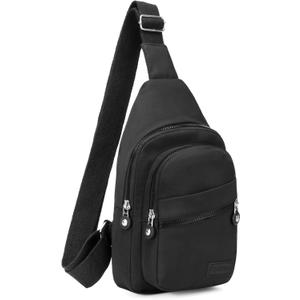 Small Sling Backpack Crossbody Sling Bag, Chest Bag Daypack Fanny Pack Cross Body Bag for Outdoors Hiking Traveling (Black)