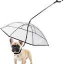 NAMSAN Clear Dog Umbrella for Small Dogs, Dog Umbrella Leash Keeps Dogs Dry in Rain Walking, Adjustable Leash, Self-Assembly (Gen-2)